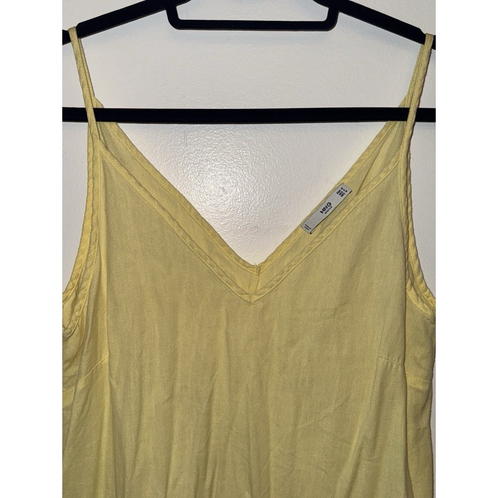 MANGO Women Sleeveless sundress yellow size medium (6) - Picture 3 of 8
